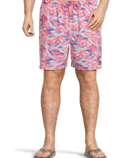 Vineyard Vines Activewear|Board Shorts<7" Printed Chappy Trunks Bone Fish Pink