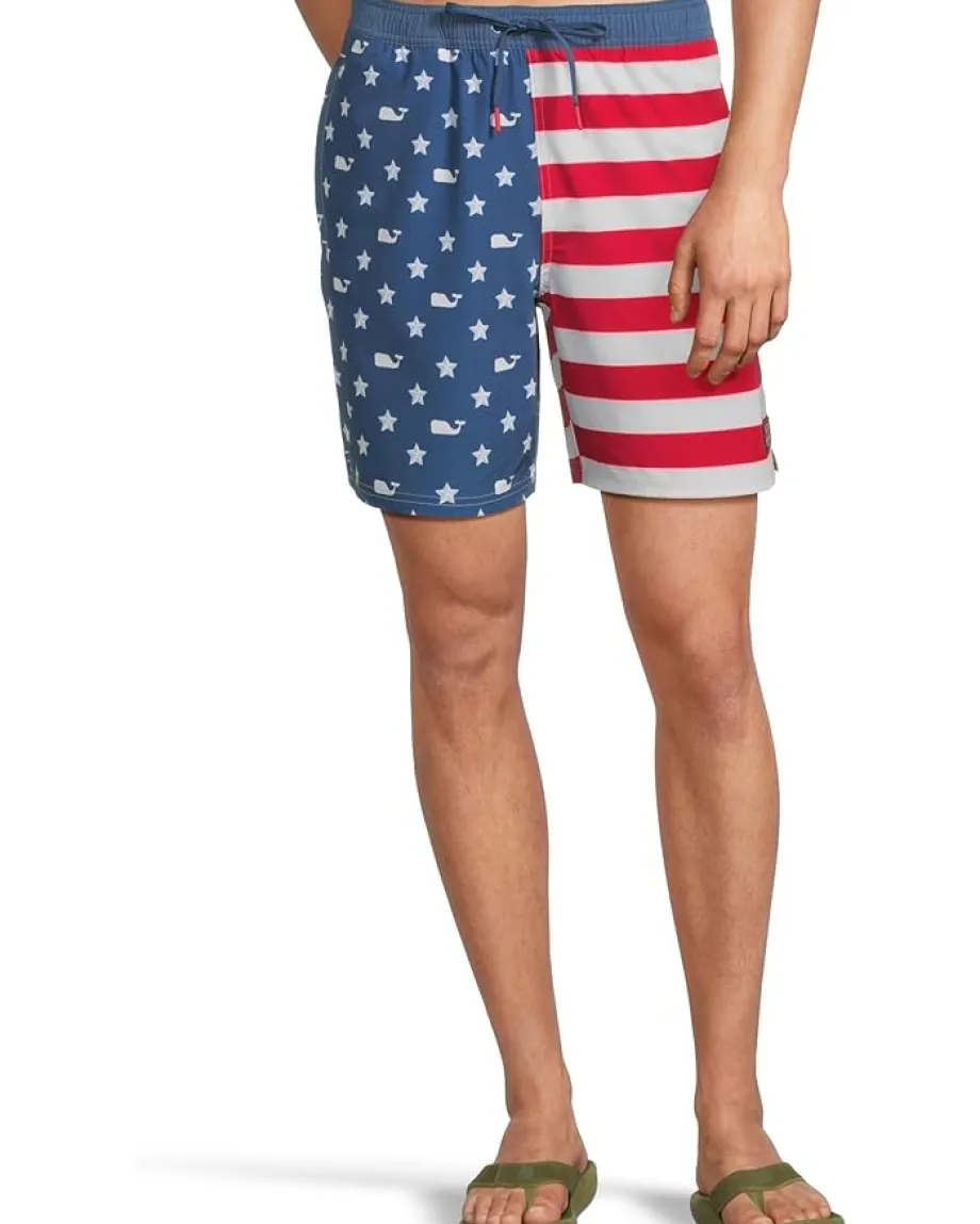 Vineyard Vines 7" Printed Chappy Trunks Flag Moonshine Best