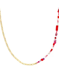 Dee Berkley Jewelry|Jewelry<18" Red Glass Bead Necklace Red/Gold/Pink/White