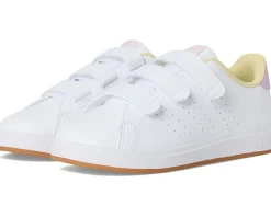 adidas Kids Advantage Base 2.0 Sportswear Shoes (Little Kid) White/Bliss Lilac/Clear Pink Clearance