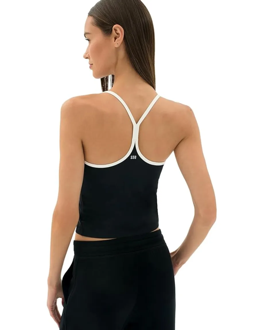 Splits59 Activewear|Shirts & Tops<Airweight Tank Black/White
