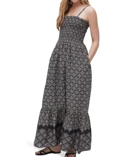 Michael Stars Dresses|Dresses<Alejandra Smocked Maxi Dress Black Combo