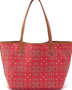 HOBO All That Tote Red Journey Bandana Hot