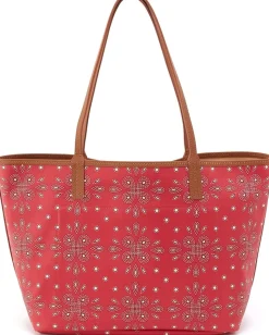 HOBO All That Tote Red Journey Bandana Hot