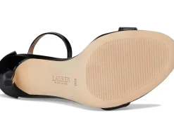 Heels|Sandals|Lauren Ralph Lauren Allie Crocodile-Embossed Leather Sandals Black