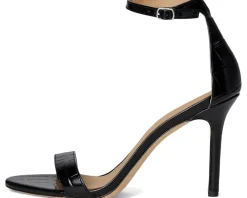 Heels|Sandals|Lauren Ralph Lauren Allie Crocodile-Embossed Leather Sandals Black