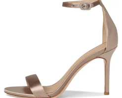 Heels|Sandals|Lauren Ralph Lauren Allie Pave-Buckle Satin Sandals Taupe Brown