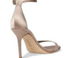 Heels|Sandals|Lauren Ralph Lauren Allie Pave-Buckle Satin Sandals Taupe Brown