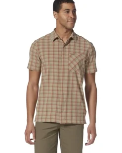 Royal Robbins Amp Lite Plaid Short Sleeve Khaki Cloverdale Plaid New