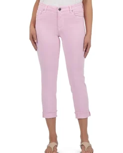 Jeans|KUT from the Kloth Amy Crop Straight Leg - Roll-Up Frey French Pink