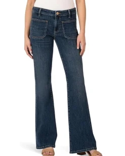 Jeans|KUT from the Kloth Ana Petite Flare With Patch Pockets Reg Hem Deductive