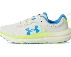 Under Armour Kids Shoes<Assert 10 Sneakers (Big Kid) Summit White/High Vis Yellow/Blue Atlantis