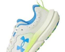 Under Armour Kids Shoes<Assert 10 Sneakers (Big Kid) Summit White/High Vis Yellow/Blue Atlantis