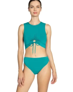 Swimwear|Swimsuits & Cover-Ups|Robin Piccone Aubrey High Waist Bottom Cyan Blue