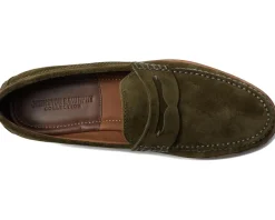 Johnston & Murphy Collection Baldwin Lug Penny Olive English Suede Clearance