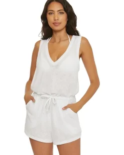 BECCA Swimwear|Swimsuits & Cover-Ups<Beach Date Romper with pockets cover-up White
