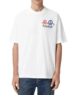 AllSaints Activewear|T-Shirts<Bedfellow Short Sleeve Crew Optic White