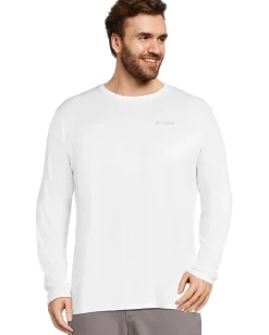 Activewear|Columbia Big & Tall Terminal Tackle PFG Fish Flag™ Long Sleeve Shirt White/Collegiate Navy