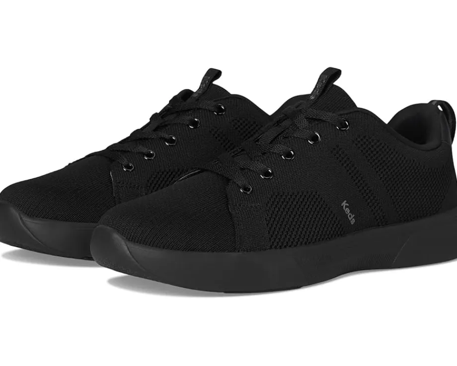 Keds Bliss Walk Lace-Up Black/Black Knit Clearance