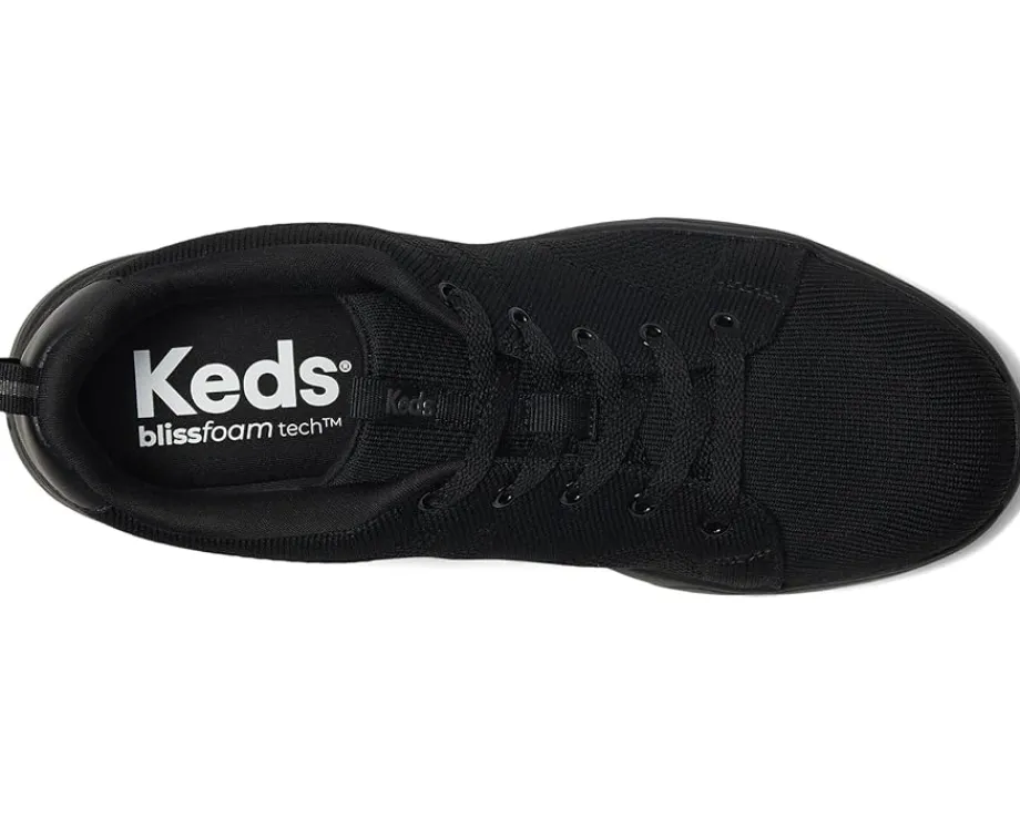 Keds Bliss Walk Lace-Up Black/Black Knit Clearance