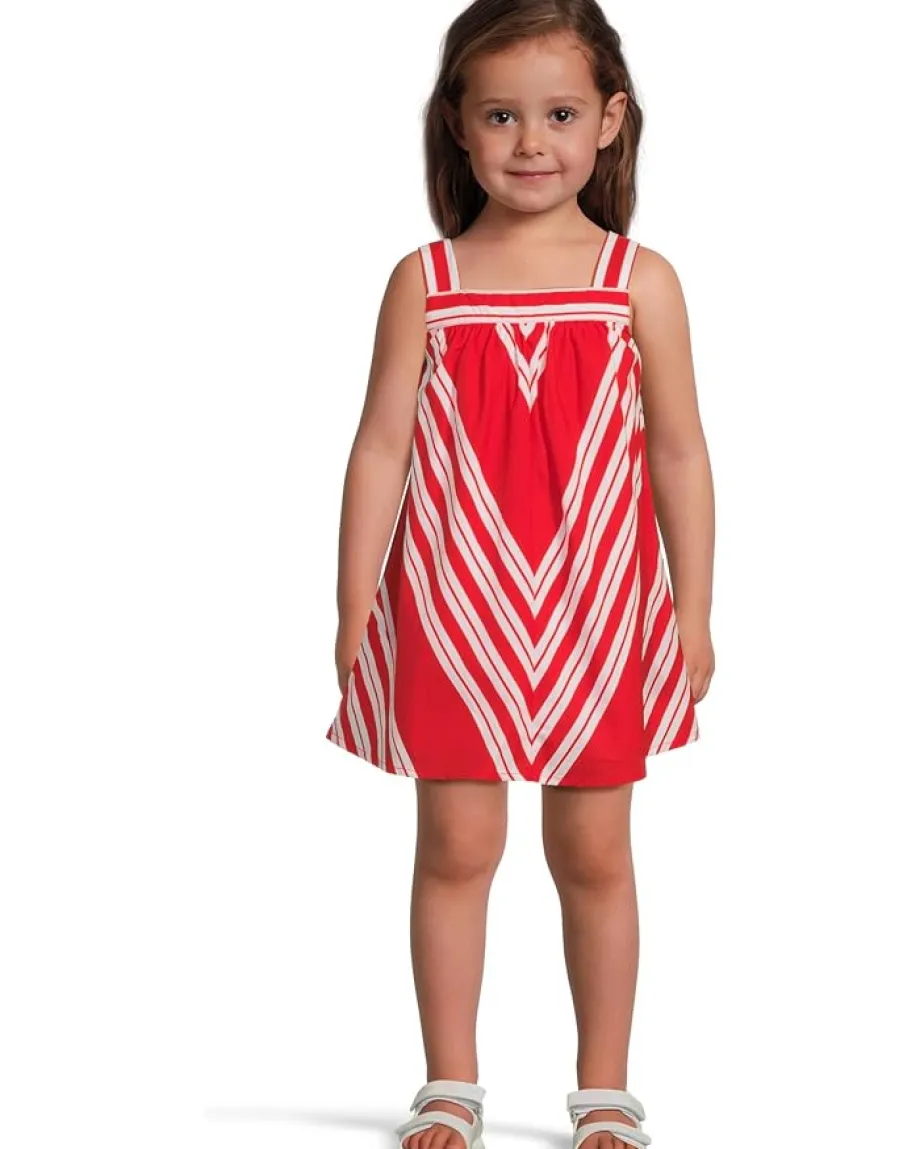 Janie and Jack Bold Stripe Dress (Toddler/Little Kids/Big Kids) Red Outlet