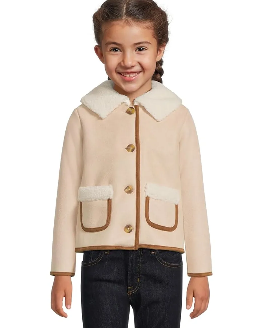 Janie and Jack Bonded Sherpa Coat (Toddler/Little Kid/Big Kid) Khaki Sale