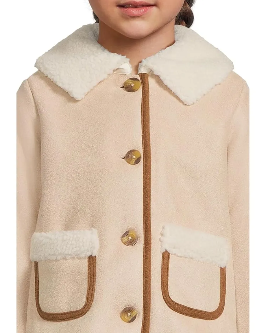 Janie and Jack Bonded Sherpa Coat (Toddler/Little Kid/Big Kid) Khaki Sale