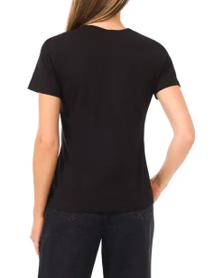 CeCe Bow Gem Trim T-shirt Rich Black Best