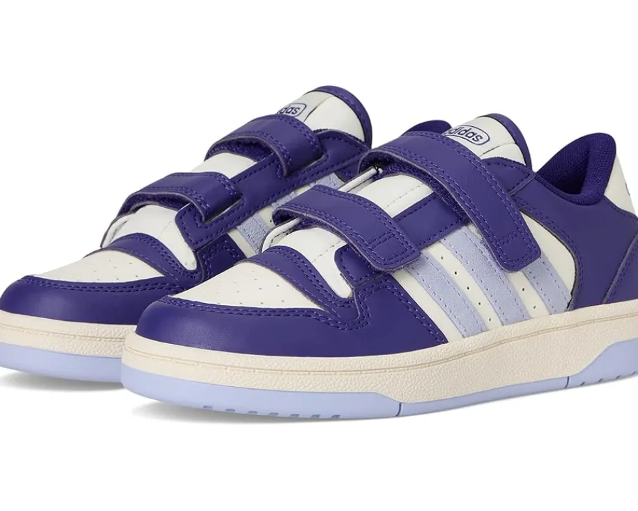 adidas Kids Break Start Elastic Lace Basketball Shoes (Little Kid) Team Collegiate Purple/Violet Tone/White Sale