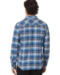 Quiksilver Activewear<Breakwater Stretch Long Sleeve Flannel Estate Blue Prnt 4