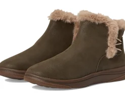 Boots|Boots|Clarks Breeze Fur Dark Olive Combi Textile