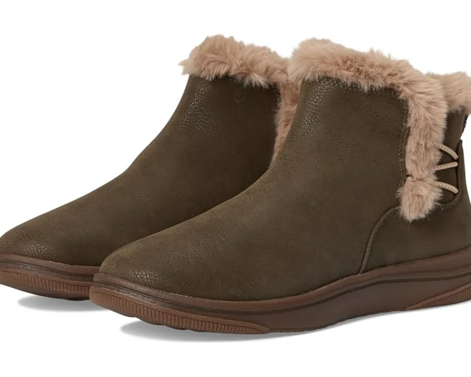 Boots|Boots|Clarks Breeze Fur Dark Olive Combi Textile