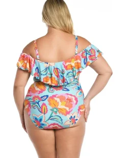 La Blanca Swimwear|Swimsuits & Cover-Ups<Breezy Beauty Off-the-Shoulder Ruffle Mio Multi