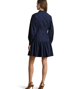 Lauren Ralph Lauren Dresses|Dresses<Buckle-Trim Cotton-Blend Dress Lauren Navy