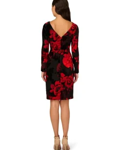Women Adrianna Papell Burnout Velvet Sheath Dress