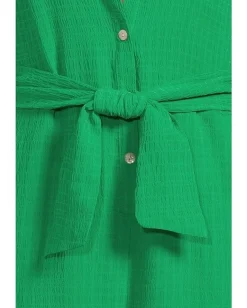 BECCA Swimwear|Swimsuits & Cover-Ups<Cabana Textured Button Front Romper cover-up Verde