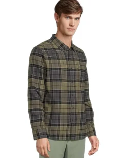 Activewear|Volcom Caden Plaid Long Sleeve Dark Olive