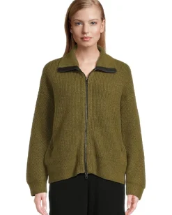 Michael Stars Sweaters<Cali Ribbed Zip-Up Topiary