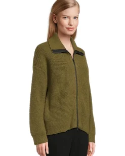 Michael Stars Sweaters<Cali Ribbed Zip-Up Topiary