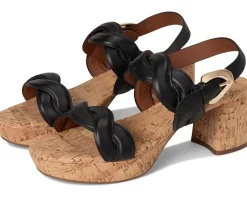 Aerosoles Camea Black Leather Withraffia Heel New