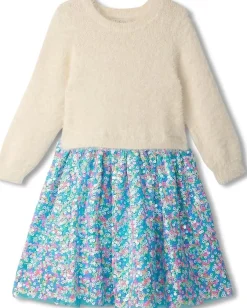Hatley Kids Clothing<Cami Lace Fuzzy Mixed Sequin Skirt Dress (Toddler/Little Kid/Big Kid) Natural