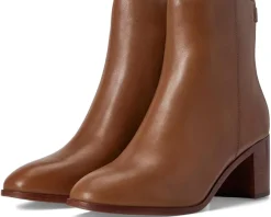 Lauren Ralph Lauren Boots|Boots<Cassie Burnished Leather Bootie Deep Saddle Tan