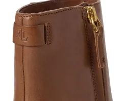 Lauren Ralph Lauren Boots|Boots<Cassie Burnished Leather Bootie Deep Saddle Tan