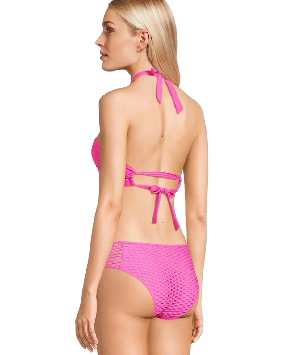 BECCA Swimwear|Swimsuits & Cover-Ups<Castaway Kaia Textured High Neck Top Azalea