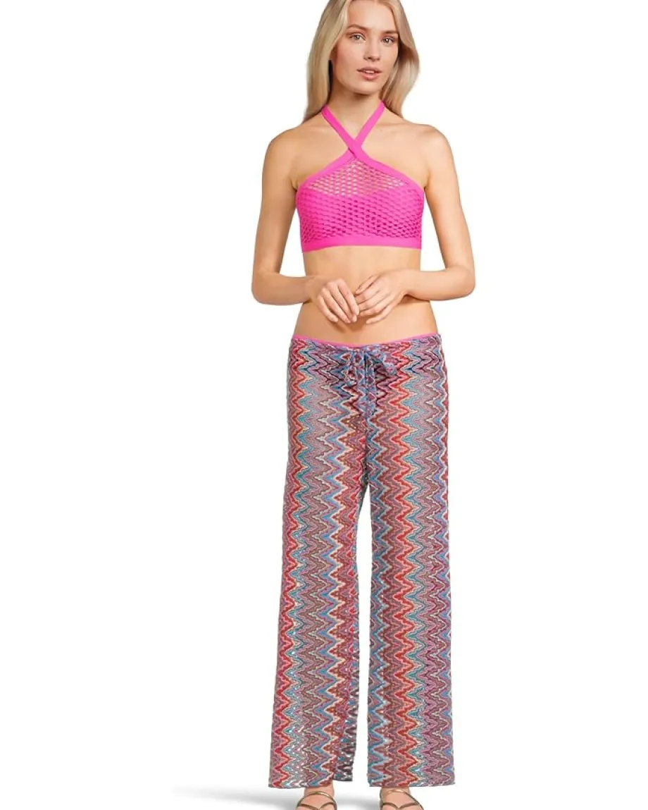 BECCA Swimwear|Swimsuits & Cover-Ups<Castaway Kaia Textured High Neck Top Azalea