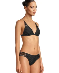 BECCA Castaway Luna Textured Halter Top Black New