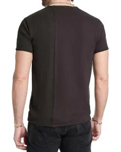Activewear|T-Shirts|John Varvatos Chain Peace Tee KG6715W24 Charcoal