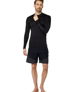 Activewear|Swimwear|Hurley Chanel Crossing Paddle Series Long Sleeve Surf Top Black