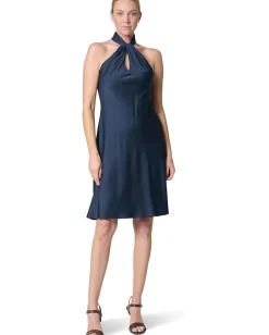 Lauren Ralph Lauren Dresses|Dresses<Charmeuse Halter Cocktail Dress Shadow Navy
