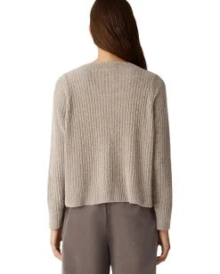 Eileen Fisher Chenille Blend Square Armhole Sweater Dove
